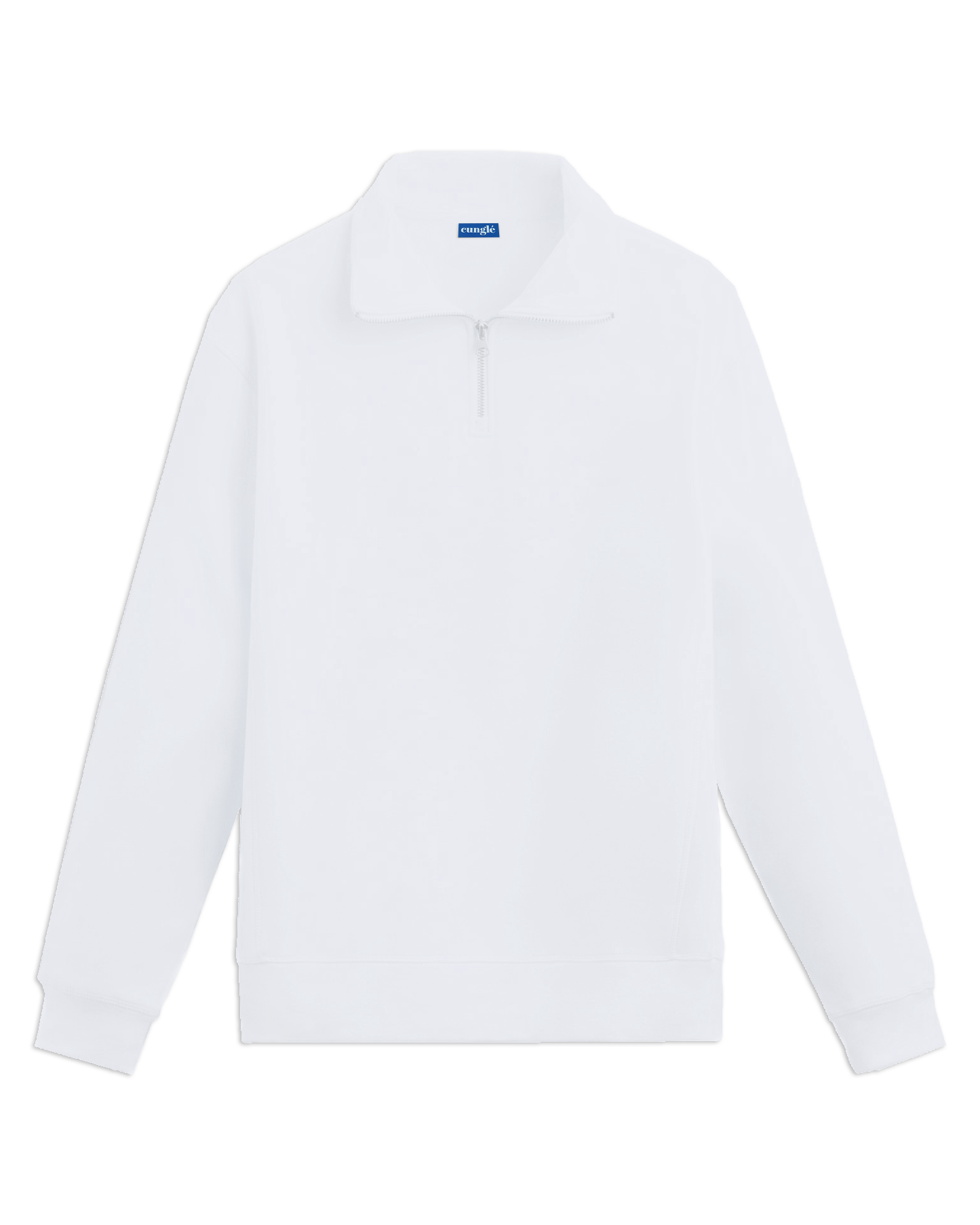 Basic White Half Zip Sweatshirt