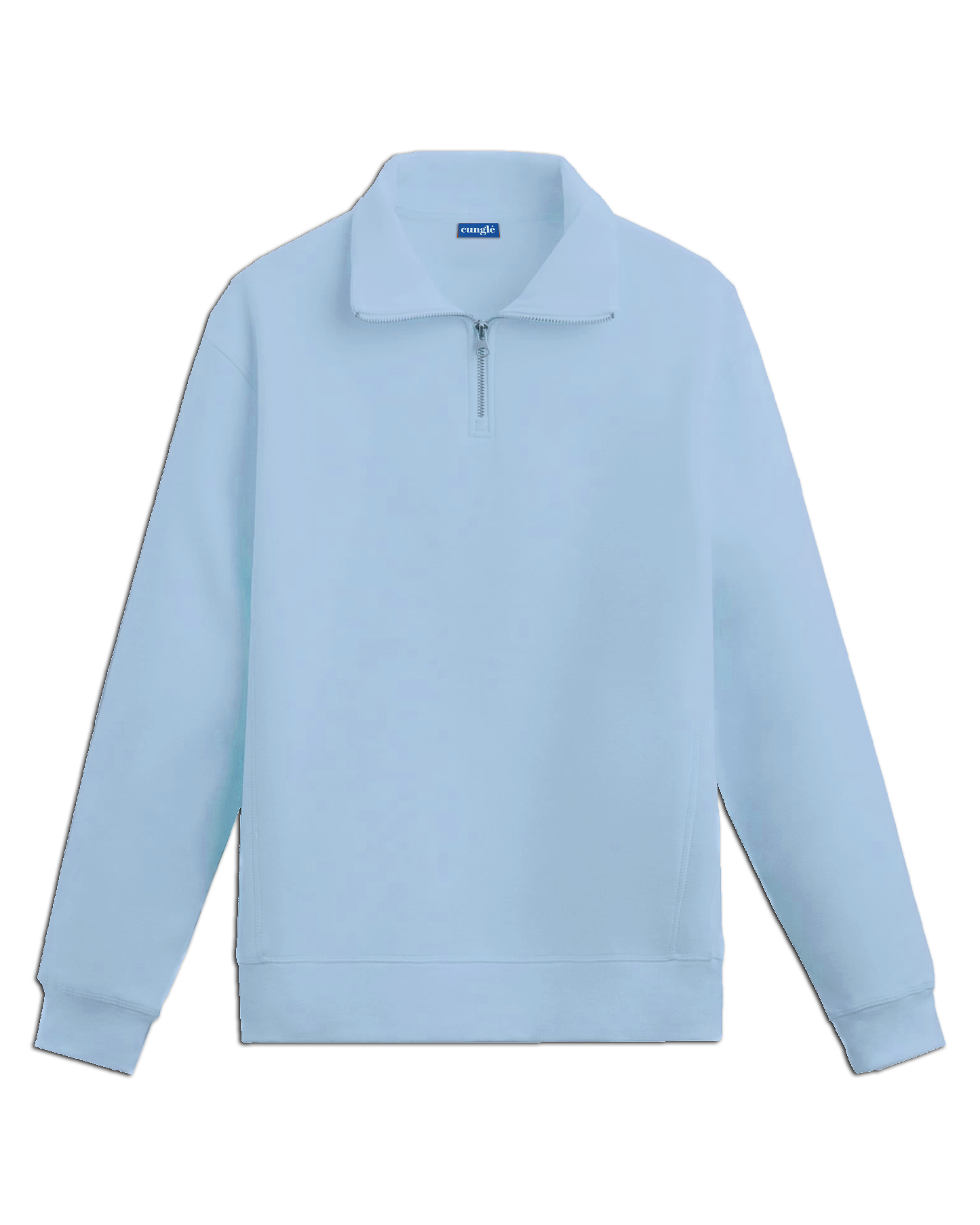 Basic Baby Blue Half Zip Sweatshirt