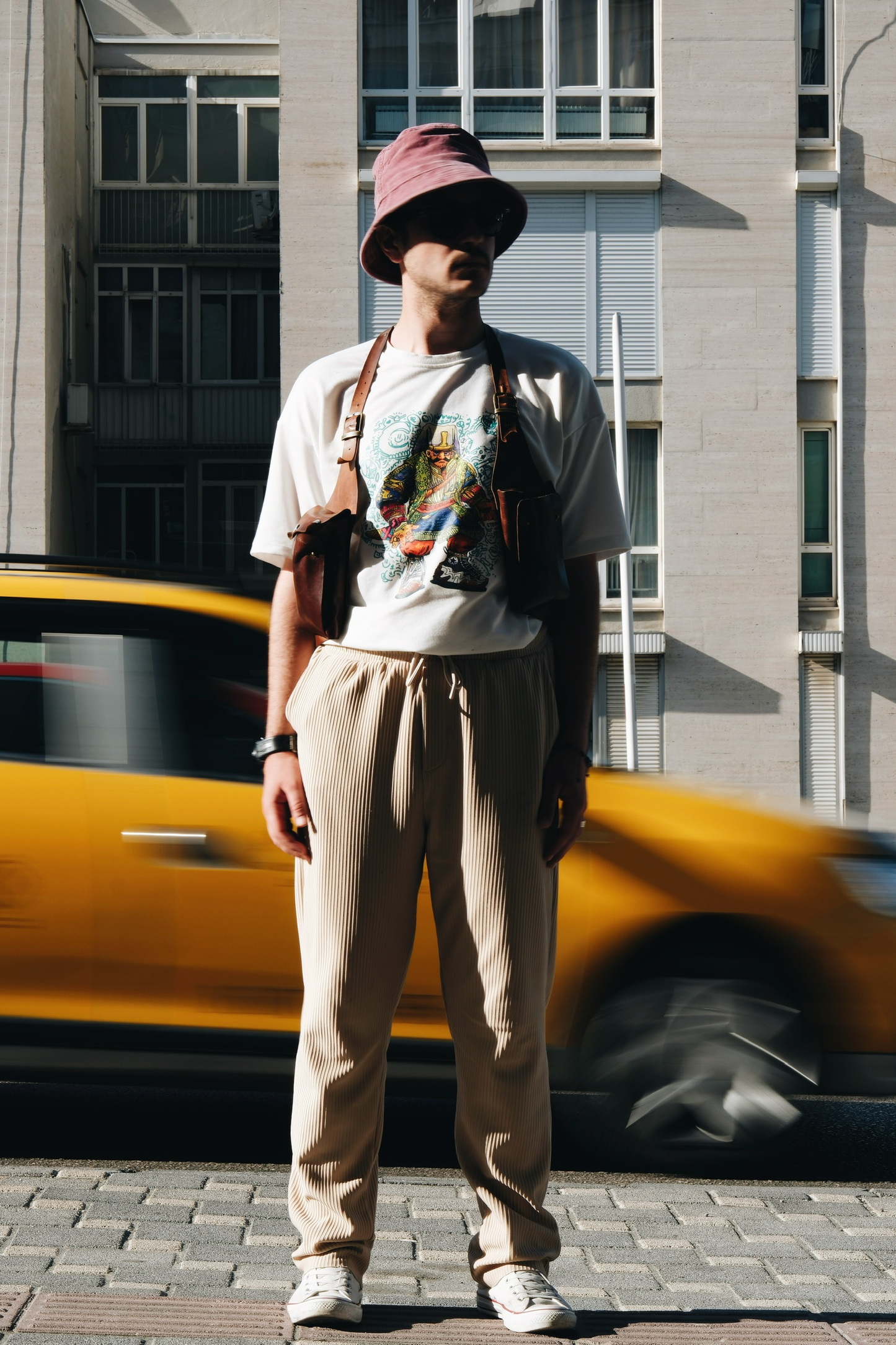 Comfortable Ribbed Baggy Trousers