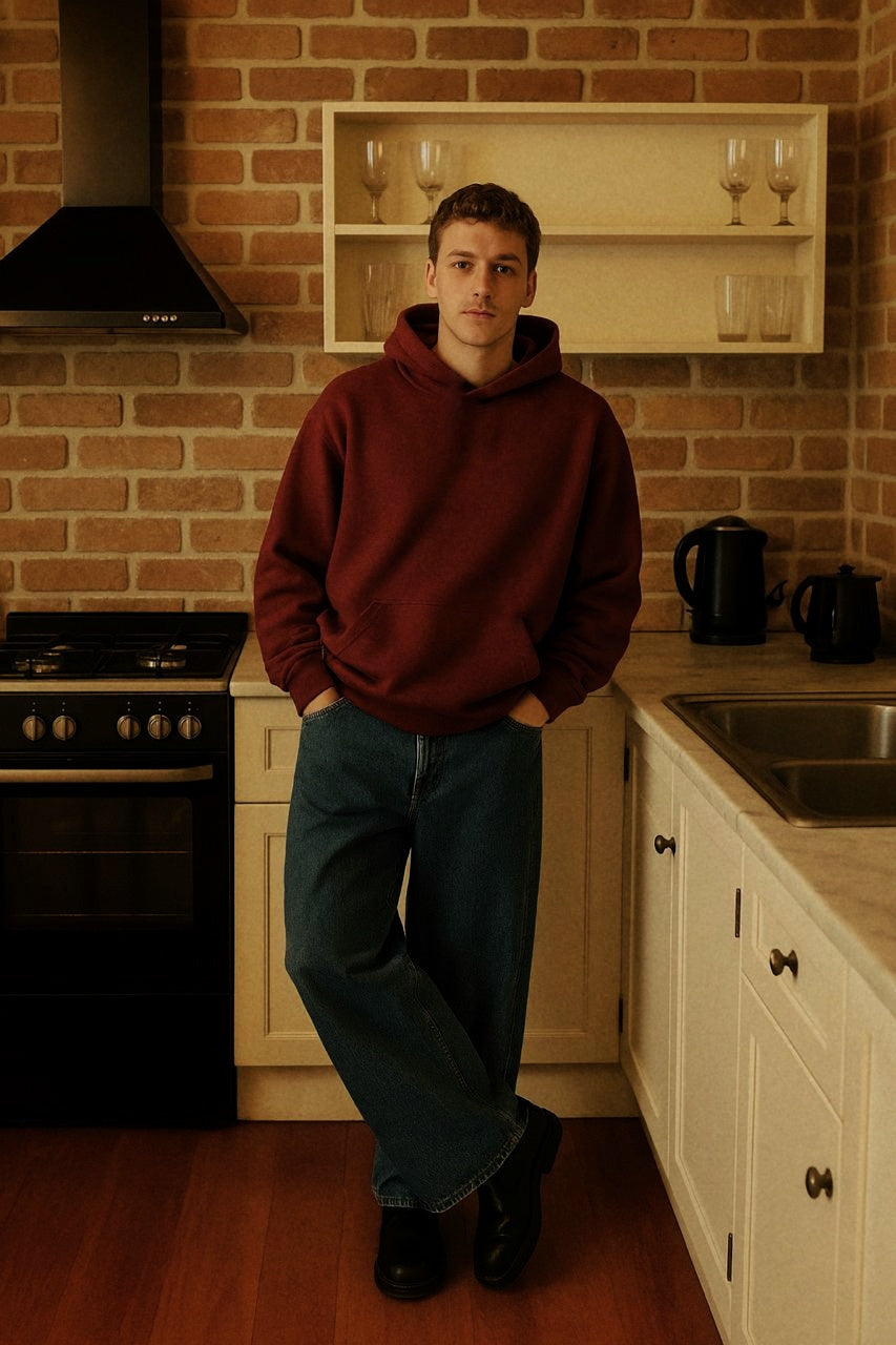 Basic Bordo Hoodie