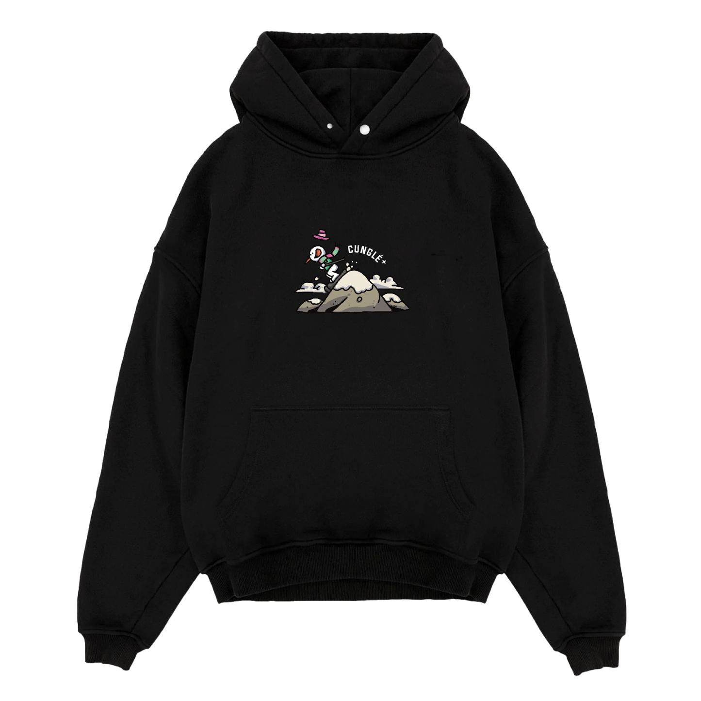 Siyah Cunglé Kardan Adam Hoodie