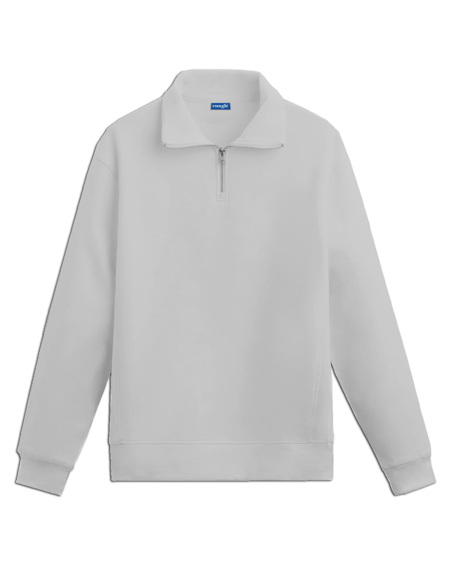 Basic Gri Yarım Fermuarlı Sweatshirt